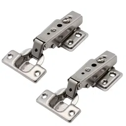 Ebco Slip On Hinge Euro Type Overlay With 4 Hole Mounting Plate, Stainless Steel 304 Body, Size 35 mm, E-HS1-SS-M1 (Set of 2) image 1
