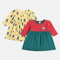 MINIKLUB Girls Multicolor Printed Full Sleeves Dress (Pack Of 2)-image-66