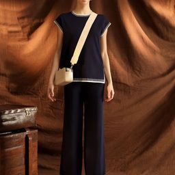 Kazo Round Neck Top With Trousers Co-Ords-picture-48