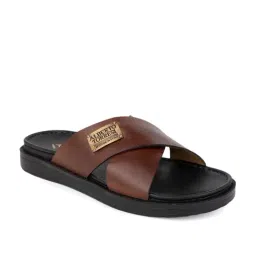 Alberto Torresi Men's Tan Cross Strap Sandals image 2