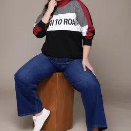 The Roadster Lifestyle Co. Plus-Size Colourblocked Sweatshirt image 5