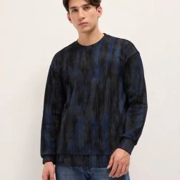 The Bear House Blue Cotton Blend Abstract Sweatshirt-picture-29