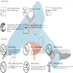 CRAFTYGUN 20 W Mini Glue Gun with 5 Sticks Sky Blue 7 mm Stick Diameter, SH_SSKYBLU--MINI-5-STKKS-20WT image 5