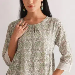 Jaypore Multicolor Block Print Straight Fit Kurta image 5