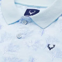 Allen Solly Junior Boys Floral Printed Polo Collar Cotton T-shirt image 3