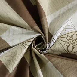 Klotthe Brown & White Geometric Printed 400 TC Cotton King Bedsheet Set 2.70 m x 2.70 m image 5