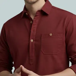 Vida Loca Shirt Collar Roll-Up Sleeves Short Kurta image 3