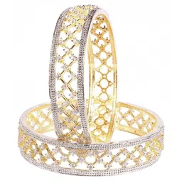 Shiv Jewels Set Of 2 Cubic Zircon Studded Bangles-image-44