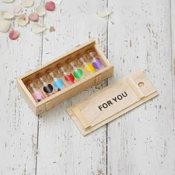 ASIDEA Unisex Beige & Red Textured 7 Messages Bottles Wooden & Glass Showpiece-1.18 Inch-picture-57