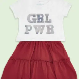 Pantaloons Junior White & Red Cotton Printed Dress-image-14