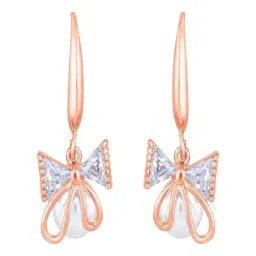 Aatmana Rose Gold Statement Pearl & Crystal Studded Drop Earring image 4