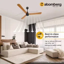 Atomberg Renesa+ Golden Oakwood 600 mm Ceiling Fan with Remote image 3