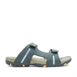 Asian Men's VISTARA-49 Forest Green & Yellow Casual Sandals image 2