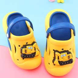 Oh! Pair Slip On Clogs with Bulldozer Applique & Back Strap - Yellow-picture-25