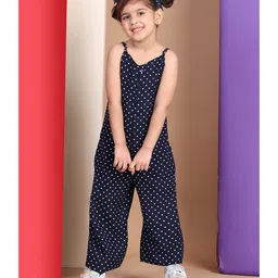 BaawRi Sleeveless Polka Dots Printed Jumpsuit - Navy Blue-picture-13
