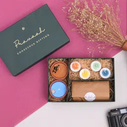 Pravaah India Bloom Festive Gift Box | Soy Wax Diya & Tealight Candles with Air Freshener | Handmade Glow & Fragrance Hamper-picture-27