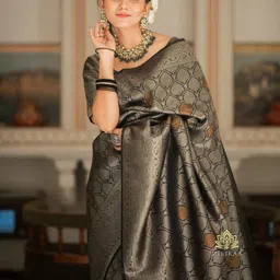 Moda Rapido Woven Design Zari Art Silk Handloom Banarasi Saree image 4