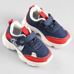 Babyoye Casual Sneaker with Velcro & Lace Up Closure  - Navy image 2