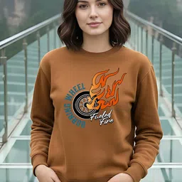 Moda Rapido Women Printed Round Neck Regular Fit long sleeves Sweatshirt-picture-40