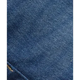Babyhug Denim Full Length Washed Jeans with Stretch - Navy Blue image 4