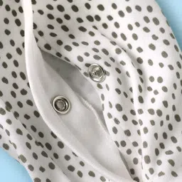 ToffyHouse Interlock Knit Full Sleeves Footed Sleepsuit with Animal Embroidery - White image 4