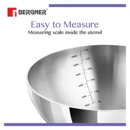 Bergner BE Bergner Essentials Tri-Ply Stainless Steel 20 cm (1.5 Liters) Tasra, Steel Kadai/Tasla Without Handle, Even Heat Distribution, Easy to Clean, Gas Stove Compatible, Silver, 5-Year Warranty image 5