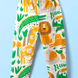 Babyhug Cotton Knit Full Sleeves Co-Ord Night Suit With Animal Print - Light Blue image 5