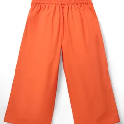 arias by lara dutta Arias Rayon Woven Sleeveless Printed Shirt & Pant Set With Ruffle Detailing - Orange image 3