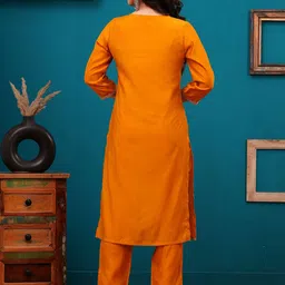 CELEBRAVO Women Embroidered Regular Kurta with Trousers & With Dupatta image 5