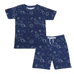 CHILINS Kids Pure Cotton Printed T-shirt with Shorts-image-86