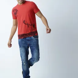 Huetrap Men Red Printed Round Neck T-shirt-picture-58