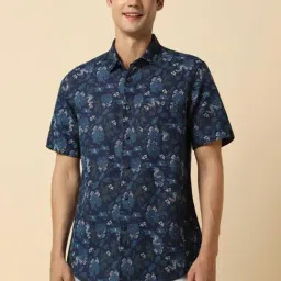 Allen Solly Navy Slim Fit Printed Shirt-picture-34