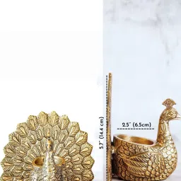 BEHOMA Home Collection Gold Metal Embossed Peacock Gift Hamper image 4