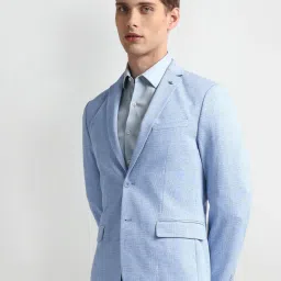 Arrow Blue Slim Fit Checks Blazer image 4