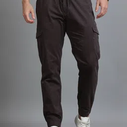 U.S. PITCHERS Men Relaxed Straight Leg Slim Fit Low-Rise Cargos Trousers-picture-40