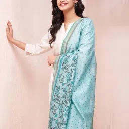 Fabindia Blue Printed Dupatta image 4