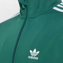 Adidas Originals Green Regular Fit Striped Sports Jacket image 4