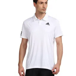 Adidas Club 3STR White & Black Regular Fit Polo T-Shirt-image-2