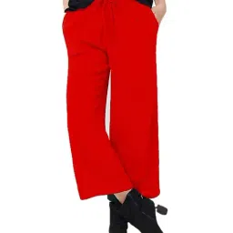 PATRORNA Red Mid Rise Regular Fit Culottes-image-15