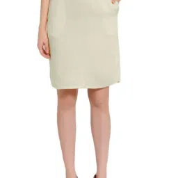 PATRORNA Off White Above Knee Skirt-image-67