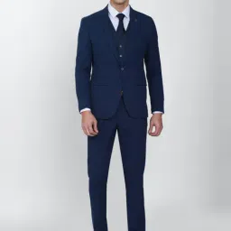 Peter England Blue Slim Fit Three Piece Suit-image-7