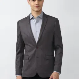 Peter England Elite Grey Slim Fit Blazer-picture-26