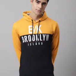 Cantabil Yellow & Black Regular Fit Printed Hooded Sweatshirt-picture-27