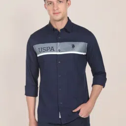 U.S. Polo Assn. Navy Regular Fit Striped Cotton Shirt-picture-43