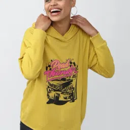 Forever 21 Yellow Printed Hoodie-picture-18