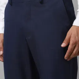 Louis Philippe Navy Slim Fit Trousers image 4