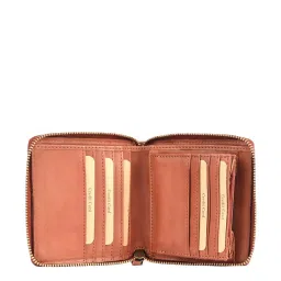KOMPANERO MARQUIS Tan Textured Zip Around Wallet for Women image 4