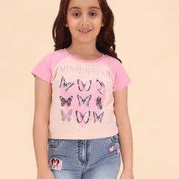Cutecumber Girls Pink Embellished T-Shirt image 4