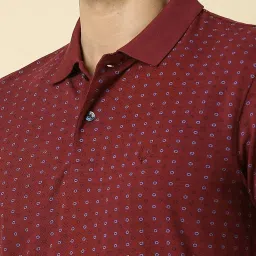 Allen Solly Red Cotton Regular Fit Printed Polo T-Shirt image 4