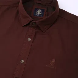 Peter England Casuals Men Spread Collar Solid Cotton Slim Fit Casual Shirt image 4